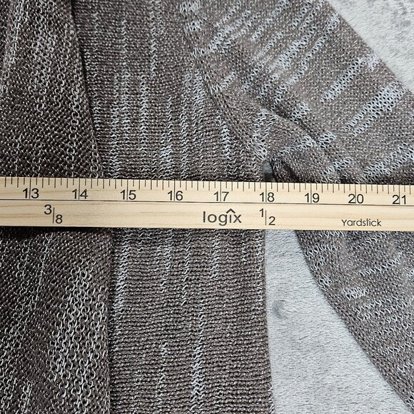 J Jill Cardigan Womens Medium Pure Jill Taupe Silver Space Dye Coastal Chic - Picture 7 of 8